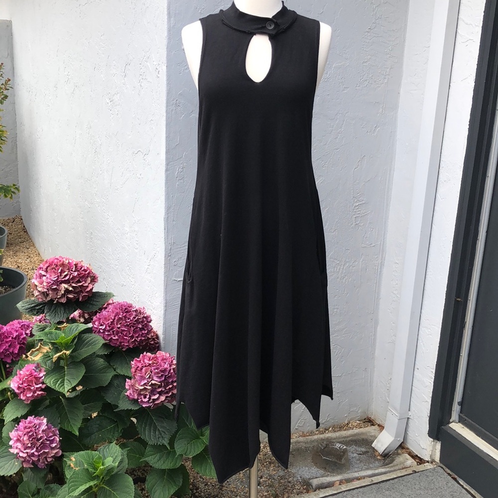 Cynthia Ashby Ari Keyhole  asymmetric 100 % cotton dress